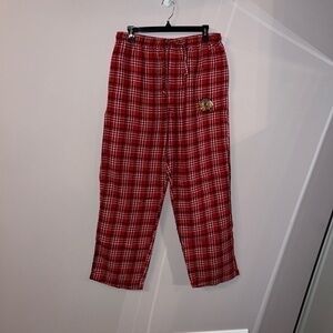Red, white and black plaid Chicago Blackhawks mens pajama pants medium NHL